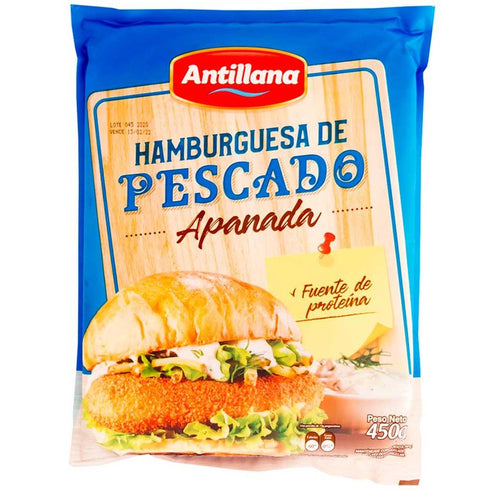 hamburguesa pescado antillana 450g apan